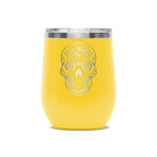 Personalized laser engraved Polar Camel 12oz Wine Tumbler in Yellow, custom name gift
