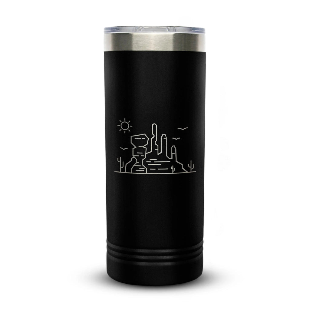 Personalized laser engraved Polar Camel 22oz Skinny Tumbler in Black, custom name gift