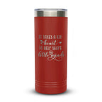 Personalized laser engraved Polar Camel 22oz Skinny Tumbler in Red, custom name gift