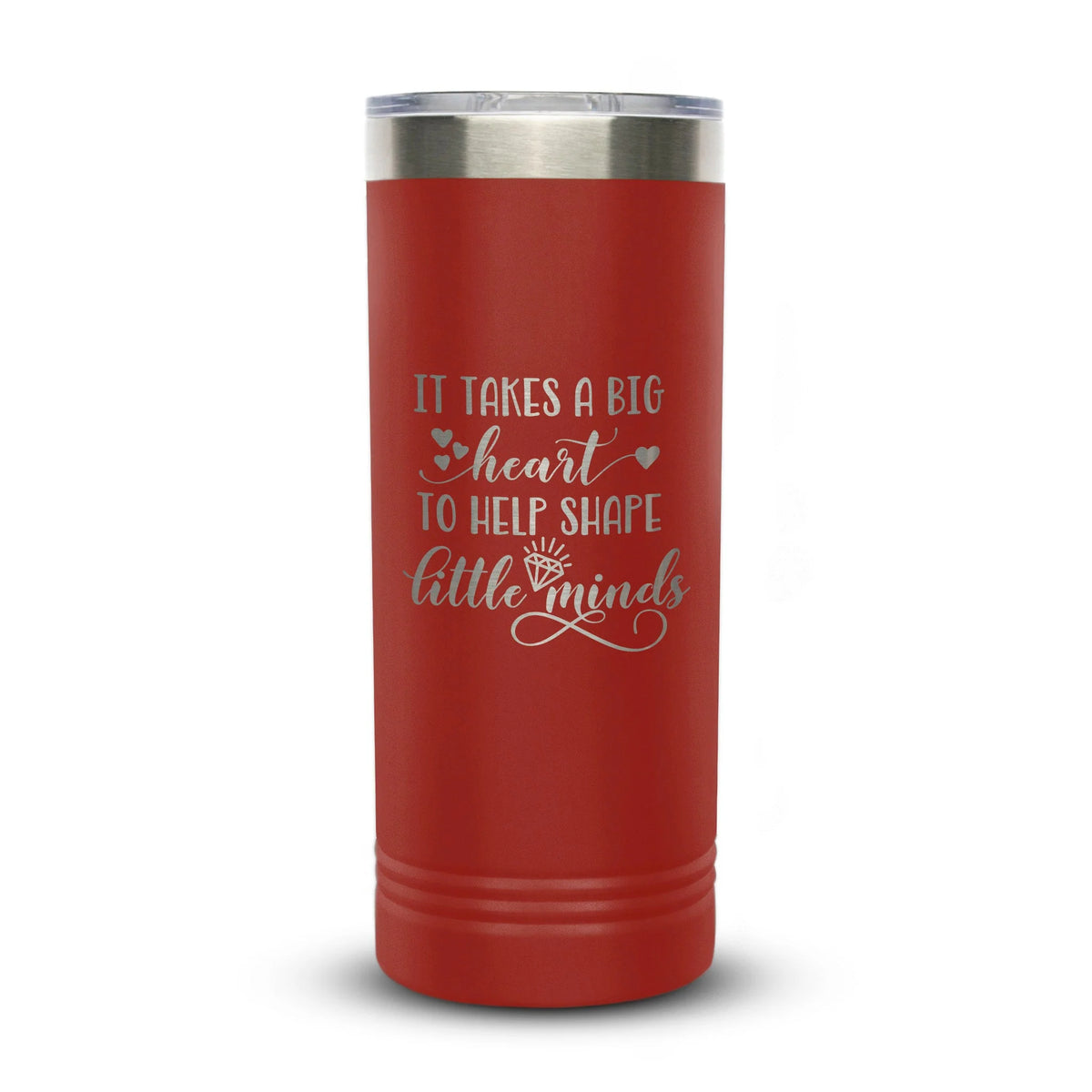 Personalized laser engraved Polar Camel 22oz Skinny Tumbler in Red, custom name gift