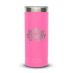 Personalized laser engraved Polar Camel 22oz Skinny Tumbler in Pink, custom name gift
