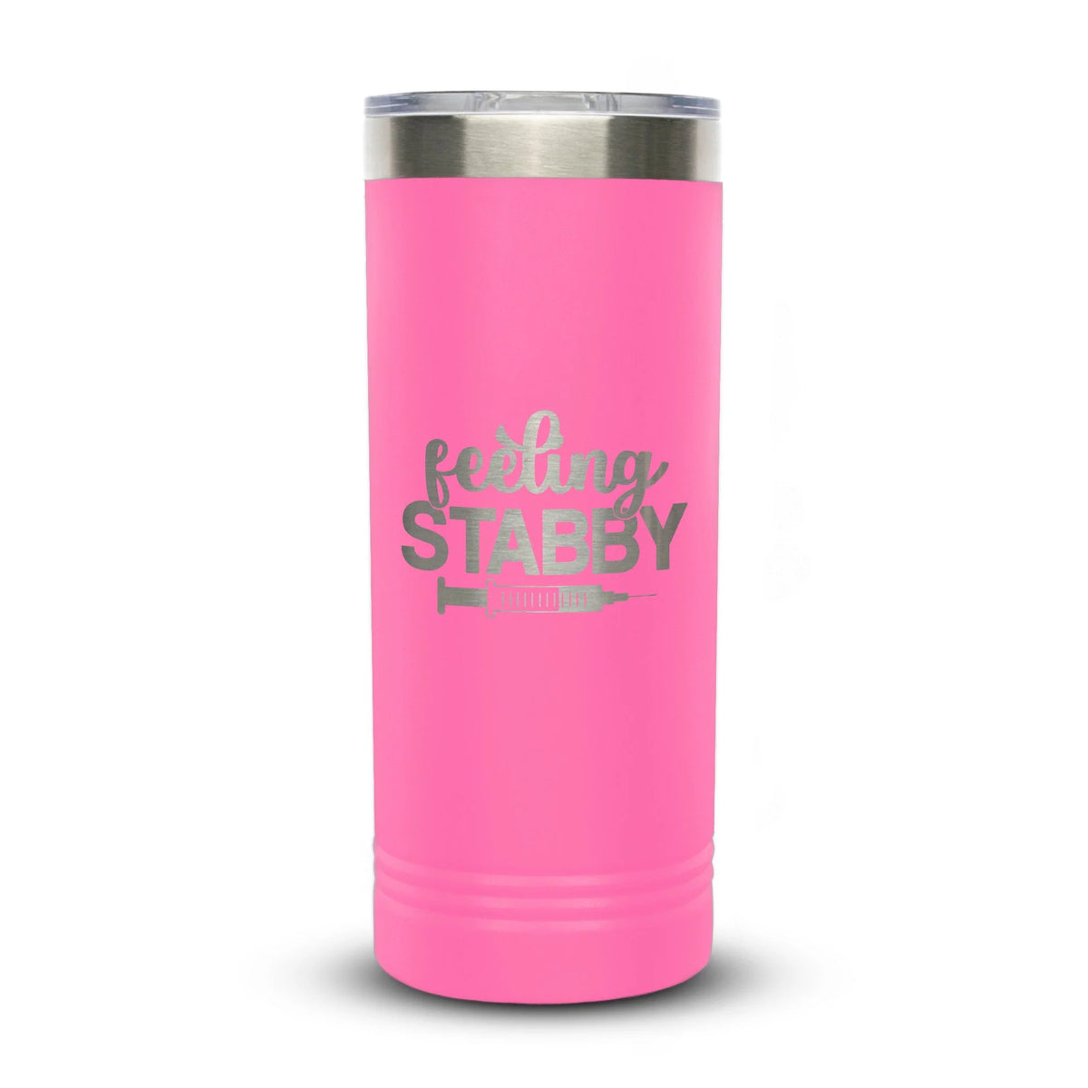 Personalized laser engraved Polar Camel 22oz Skinny Tumbler in Pink, custom name gift