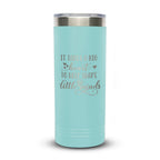 Personalized laser engraved Polar Camel 22oz Skinny Tumbler in teal, custom name gift