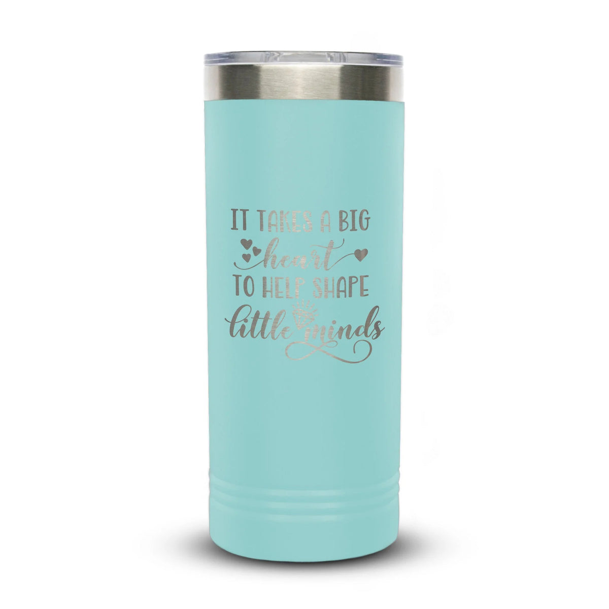 Personalized laser engraved Polar Camel 22oz Skinny Tumbler in teal, custom name gift