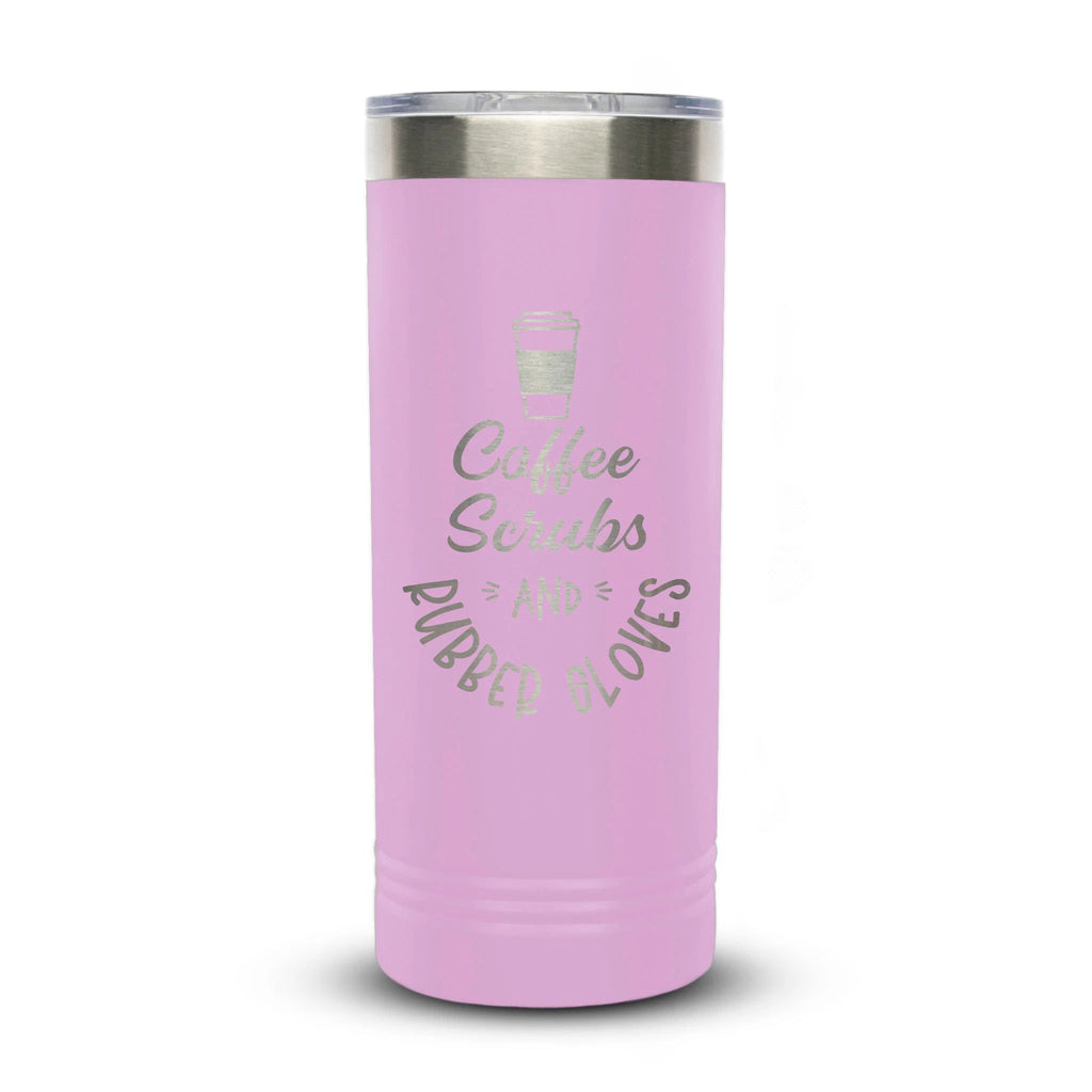 Personalized laser engraved Polar Camel 22oz Skinny Tumbler in Light Purple, custom name gift