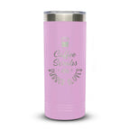 Personalized laser engraved Polar Camel 22oz Skinny Tumbler in Light Purple, custom name gift