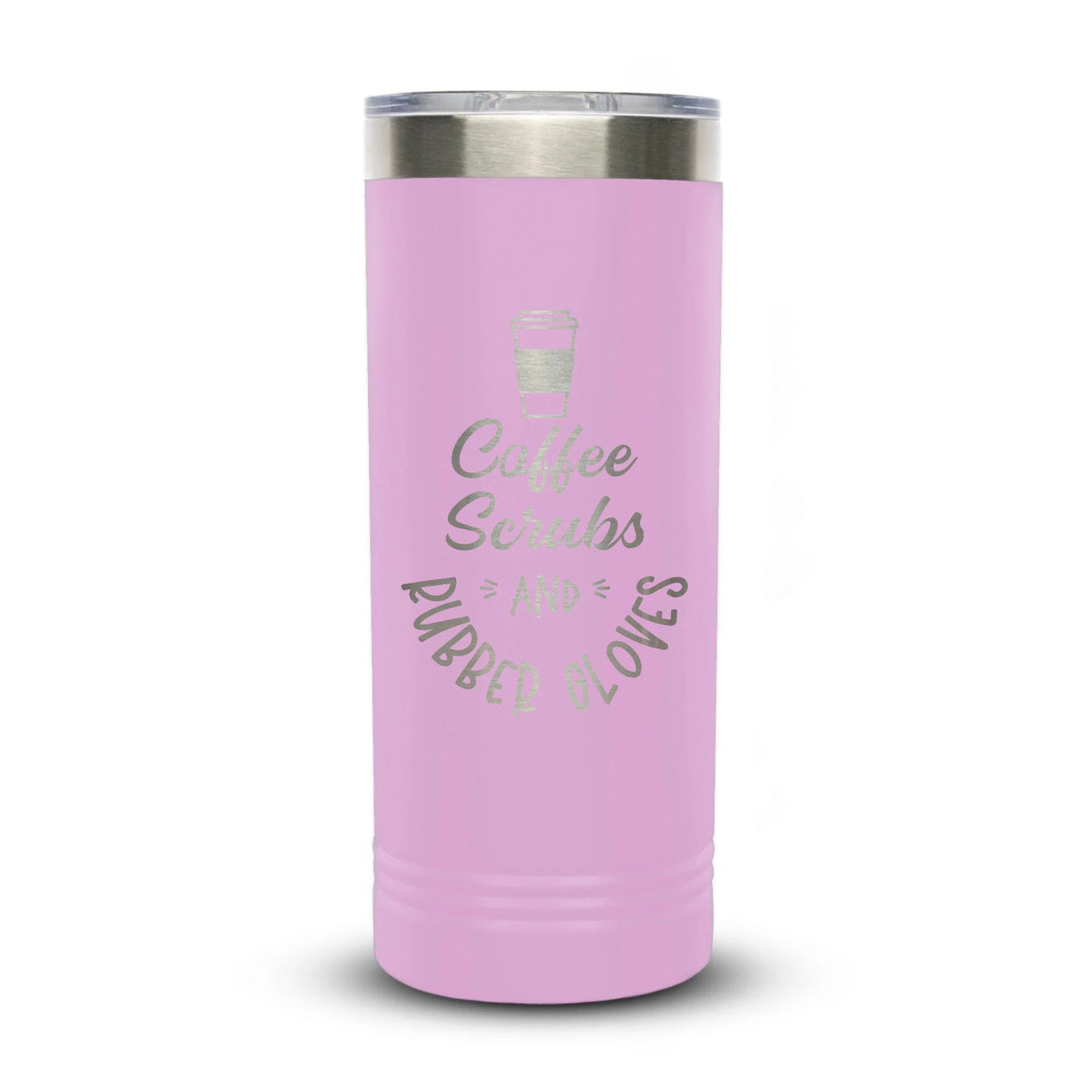Personalized laser engraved Polar Camel 22oz Skinny Tumbler in Light Purple, custom name gift