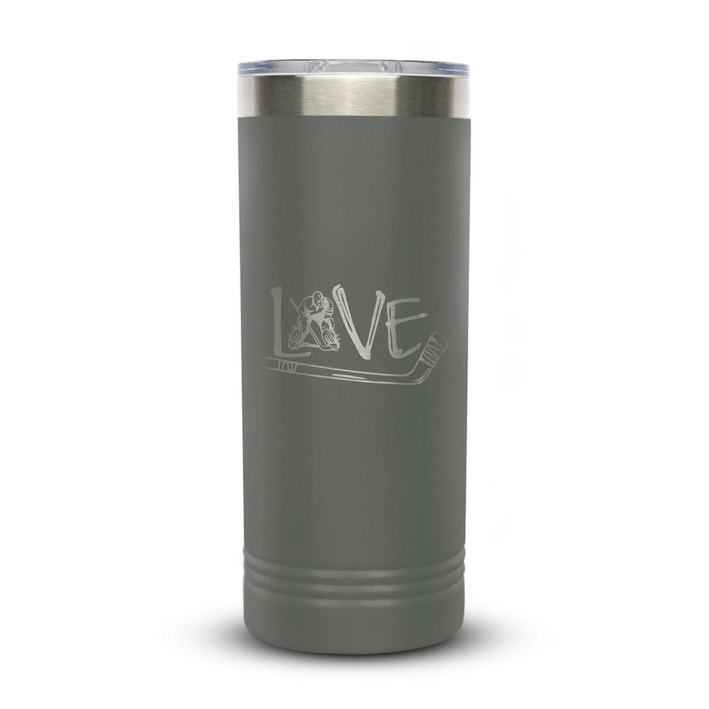 Personalized laser engraved Polar Camel 22oz Skinny Tumbler in Gray, custom name gift