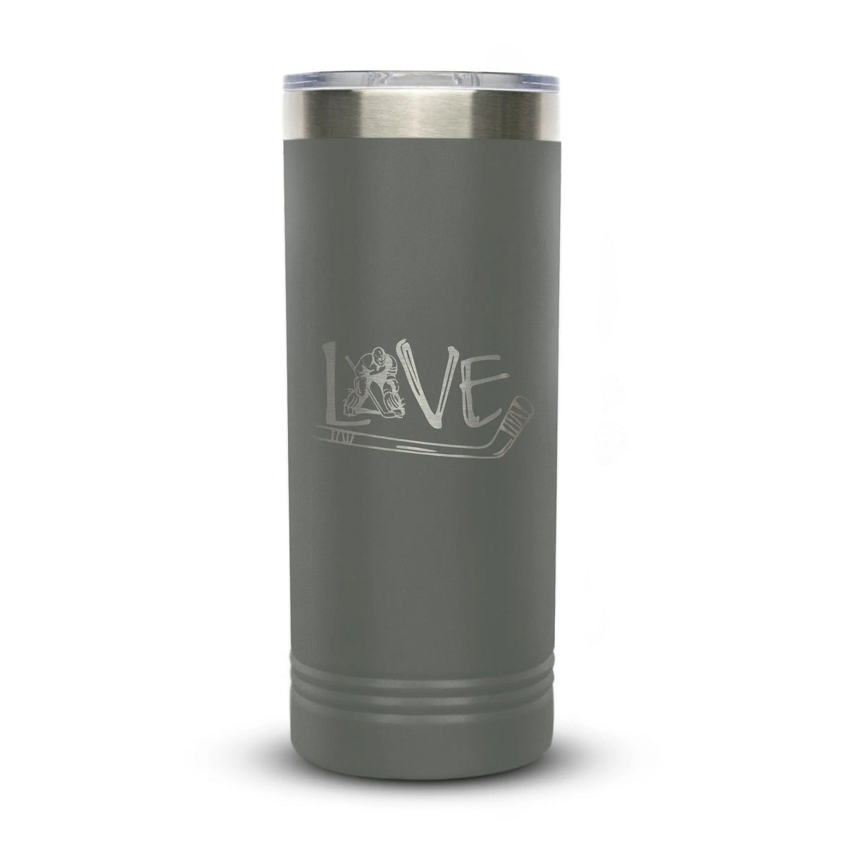 Personalized laser engraved Polar Camel 22oz Skinny Tumbler in Gray, custom name gift