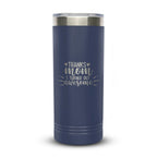 Personalized laser engraved Polar Camel 22oz Skinny Tumbler in Navy, custom name gift