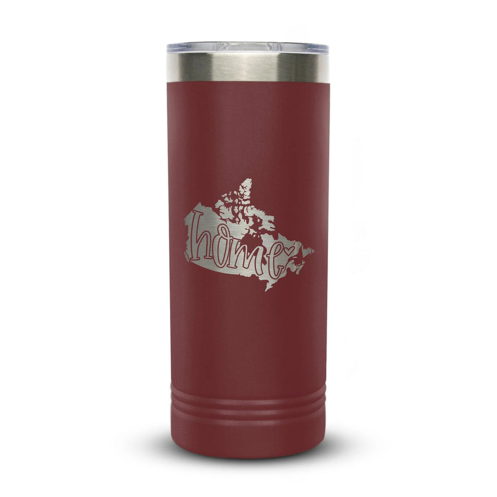 Personalized laser engraved Polar Camel 22oz Skinny Tumbler in Maroon, custom name gift