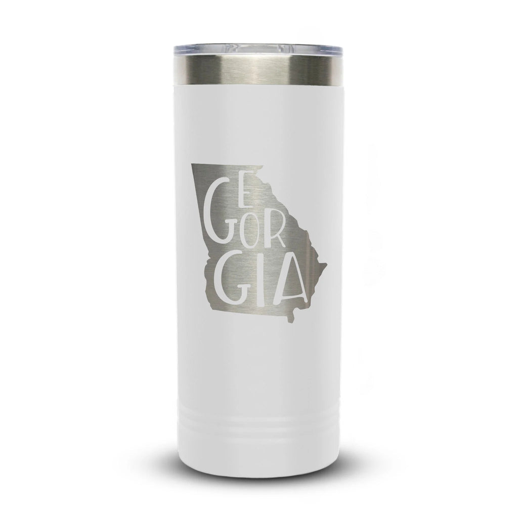 Personalized laser engraved Polar Camel 22oz Skinny Tumbler in White, custom name gift