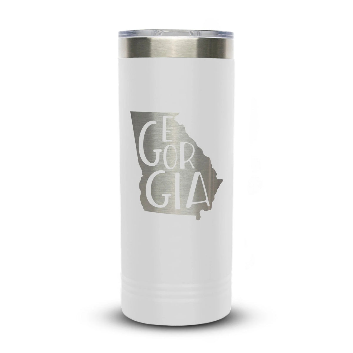 Personalized laser engraved Polar Camel 22oz Skinny Tumbler in White, custom name gift