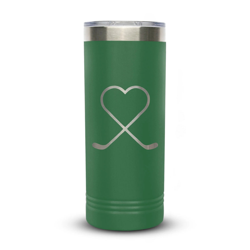 Personalized laser engraved Polar Camel 22oz Skinny Tumbler in Green, custom name gift