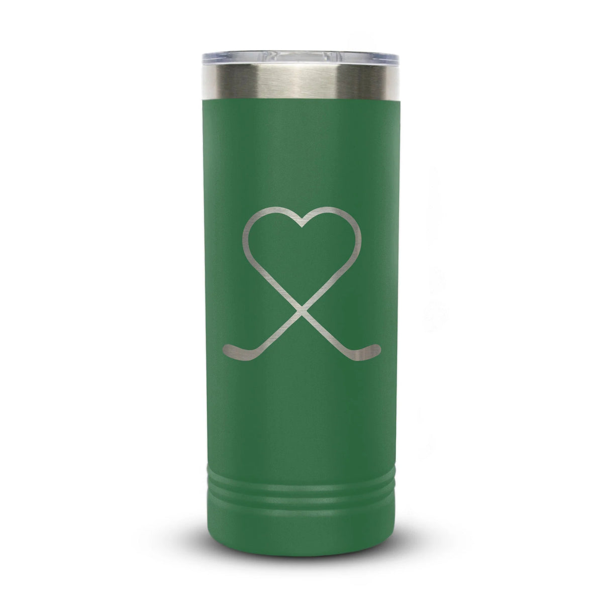 Personalized laser engraved Polar Camel 22oz Skinny Tumbler in Green, custom name gift