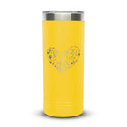 Personalized laser engraved Polar Camel 22oz Skinny Tumbler in Yellow, custom name gift