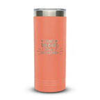 Personalized laser engraved Polar Camel 22oz Skinny Tumbler in Coral, custom name gift