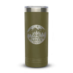 Personalized laser engraved Polar Camel 22oz Skinny Tumbler in Olive Green, custom name gift