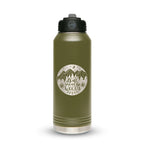 Personalized laser engraved Polar Camel 20oz Water Bottle in Olive Green, custom name gift