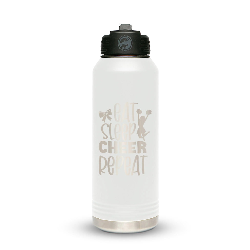 Personalized laser engraved Polar Camel 20oz Water Bottle in White, custom name gift