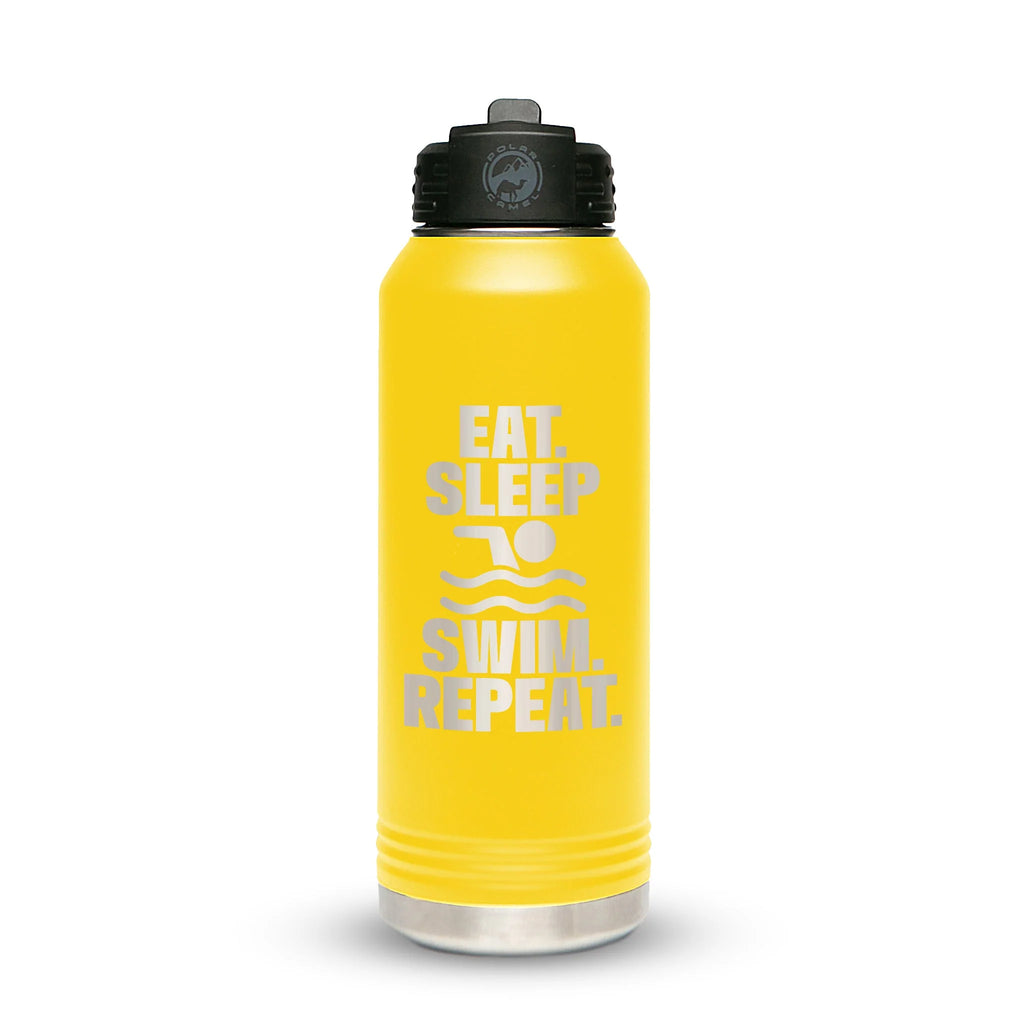 Personalized laser engraved Polar Camel 20oz Water Bottle in Yellow, custom name gift
