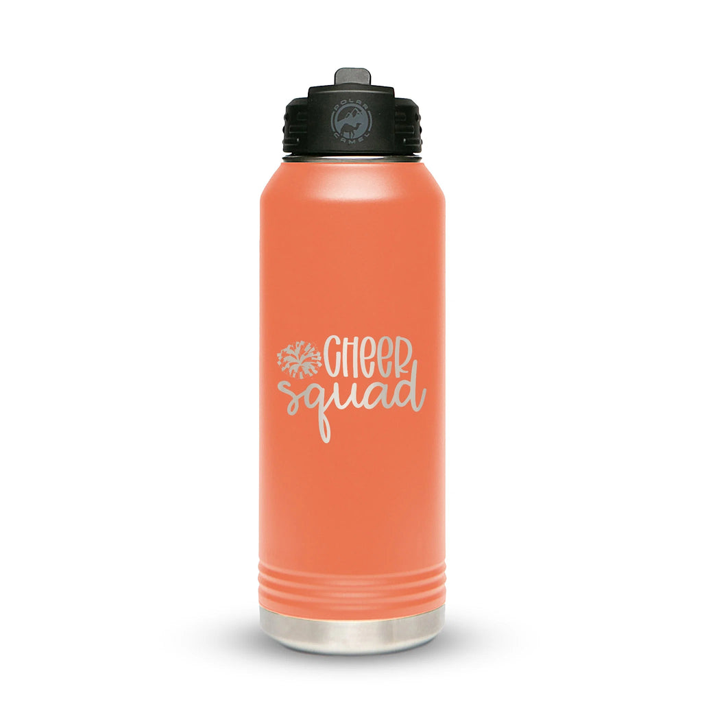 Personalized laser engraved Polar Camel 20oz Water Bottle in Coral, custom name gift
