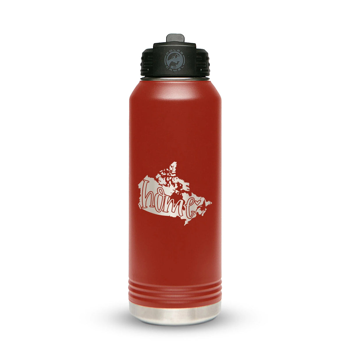 Personalized laser engraved Polar Camel 32oz Water Bottle in Red, custom name gift