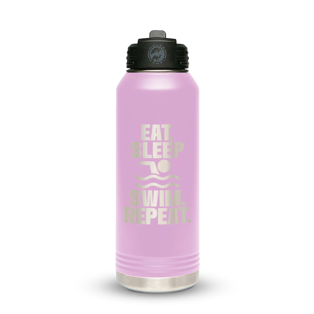 Personalized laser engraved Polar Camel 20oz Water Bottle in Light Purple, custom name gift