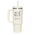 Personalized laser engraved Stanley 30oz and 40oz Quencher H2.0 Tumbler in Cream 2.0, custom name gift
