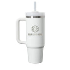 Personalized laser engraved Stanley 30oz and 40oz Quencher H2.0 Tumbler in Frost, custom name gift
