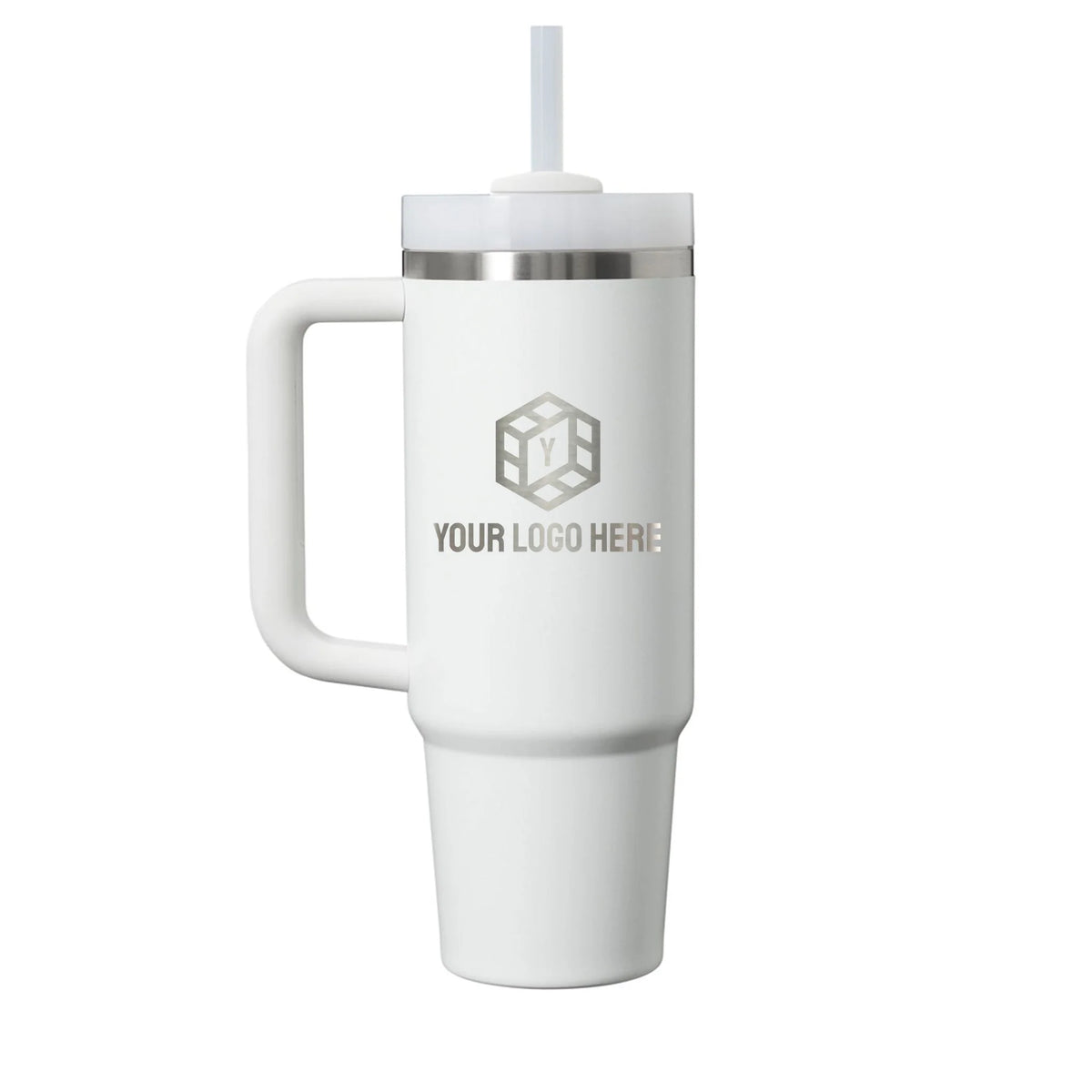 Personalized laser engraved Stanley 30oz and 40oz Quencher H2.0 Tumbler in Frost, custom name gift