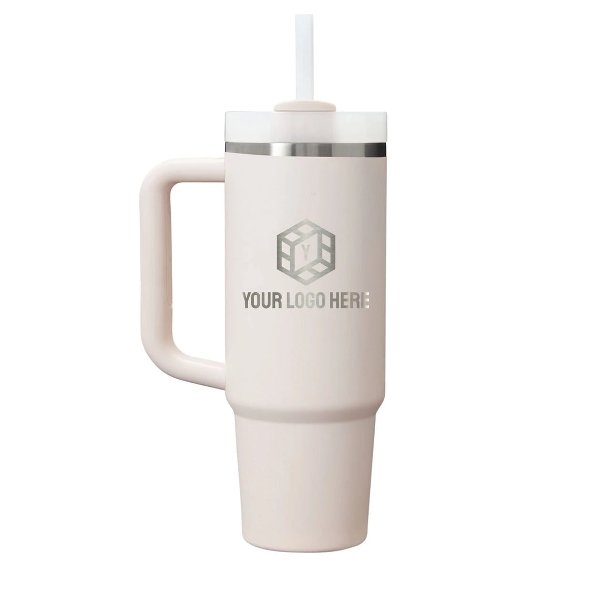 Personalized laser engraved Stanley 30oz and 40oz Quencher H2.0 Tumbler in Rose Quartz 2.0, custom name gift