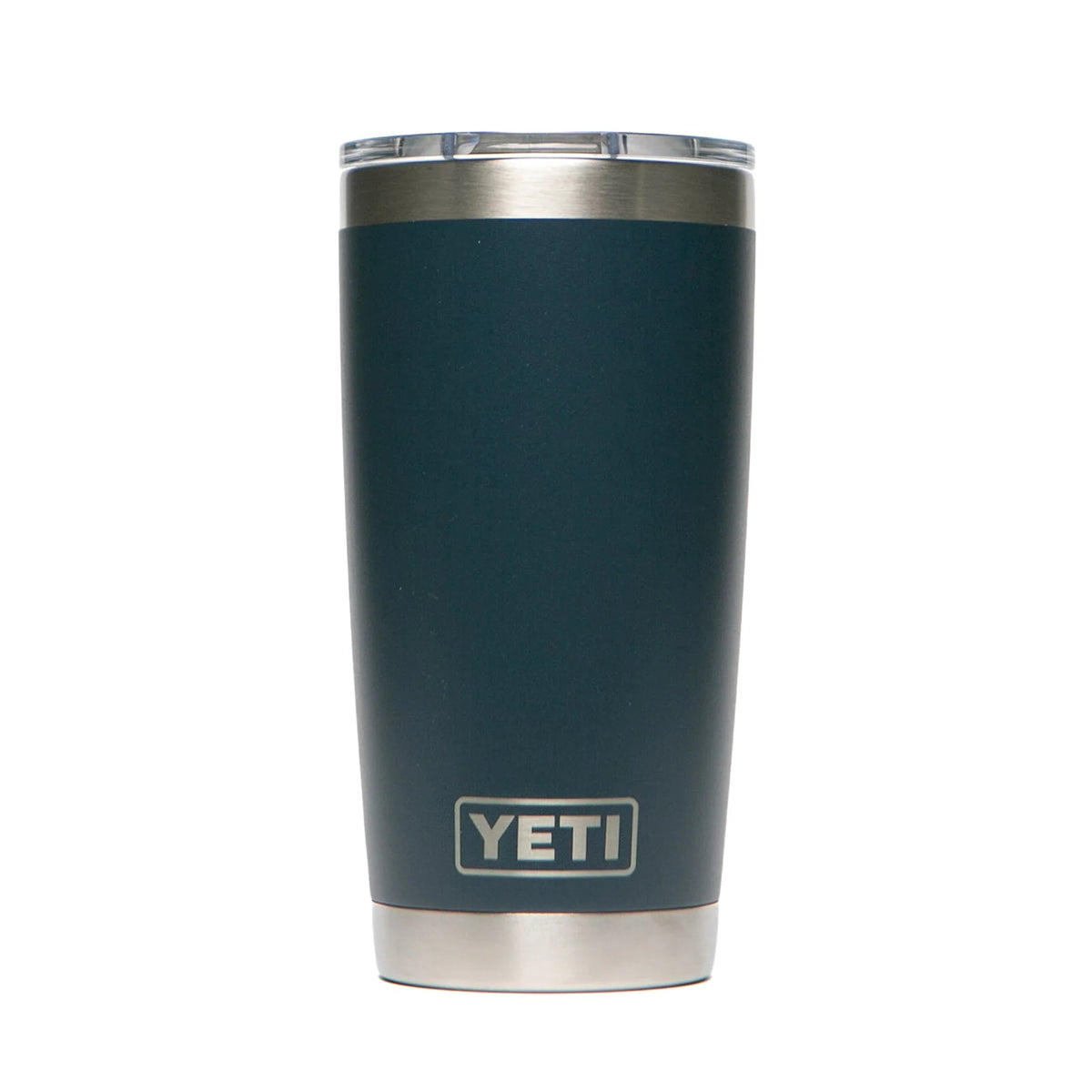 Personalized laser engraved YETI 20oz Rambler Tumbler in Navy, custom name gift