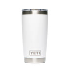 Personalized laser engraved YETI 20oz Rambler Tumbler in White, custom name gift