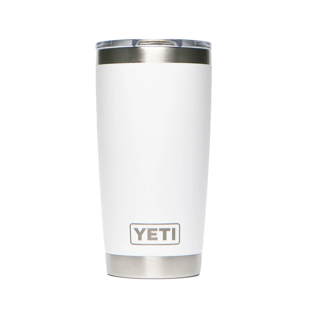 Personalized laser engraved YETI 20oz Rambler Tumbler in White, custom name gift