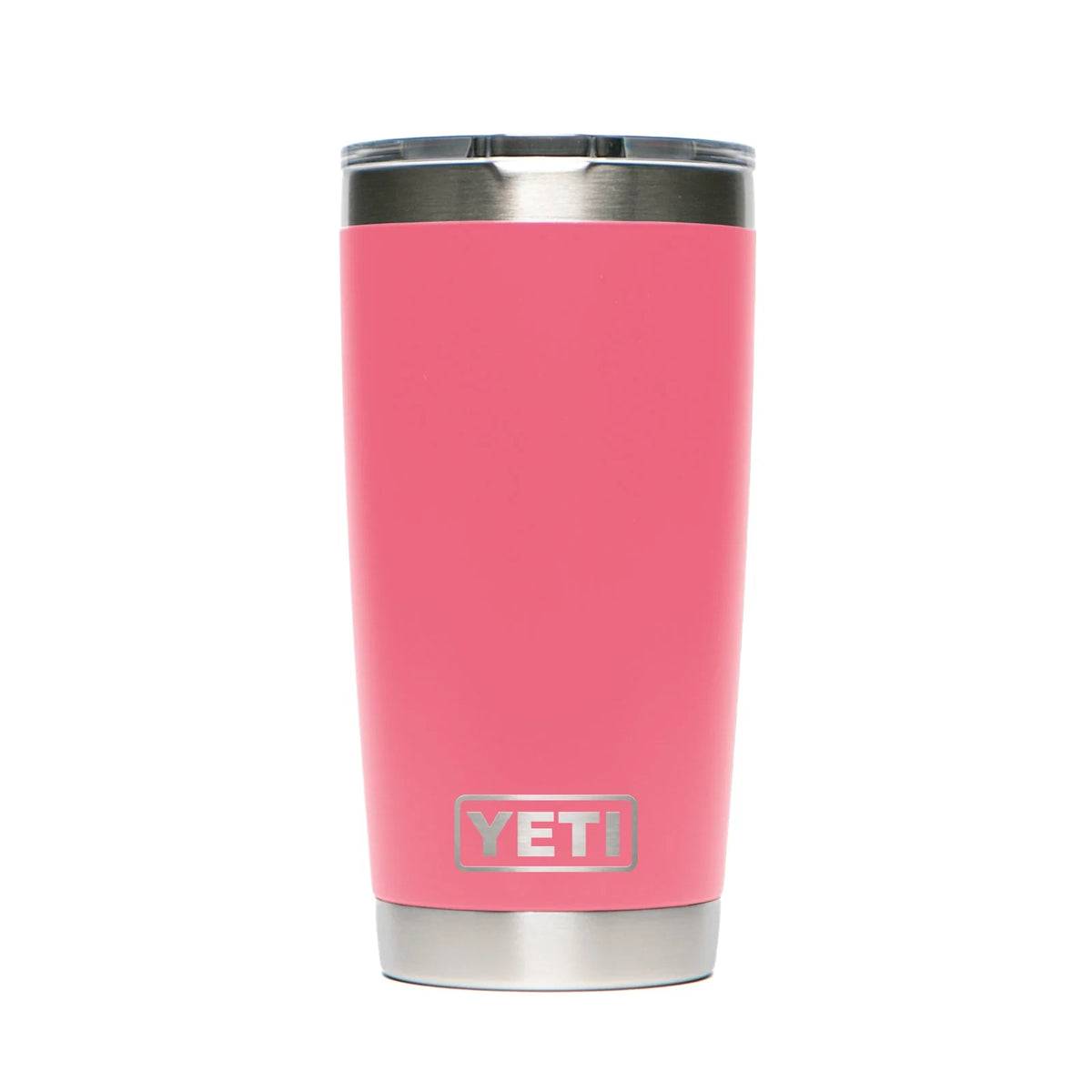 Personalized laser engraved YETI 20oz Rambler Tumbler in Tropical Pink, custom name gift
