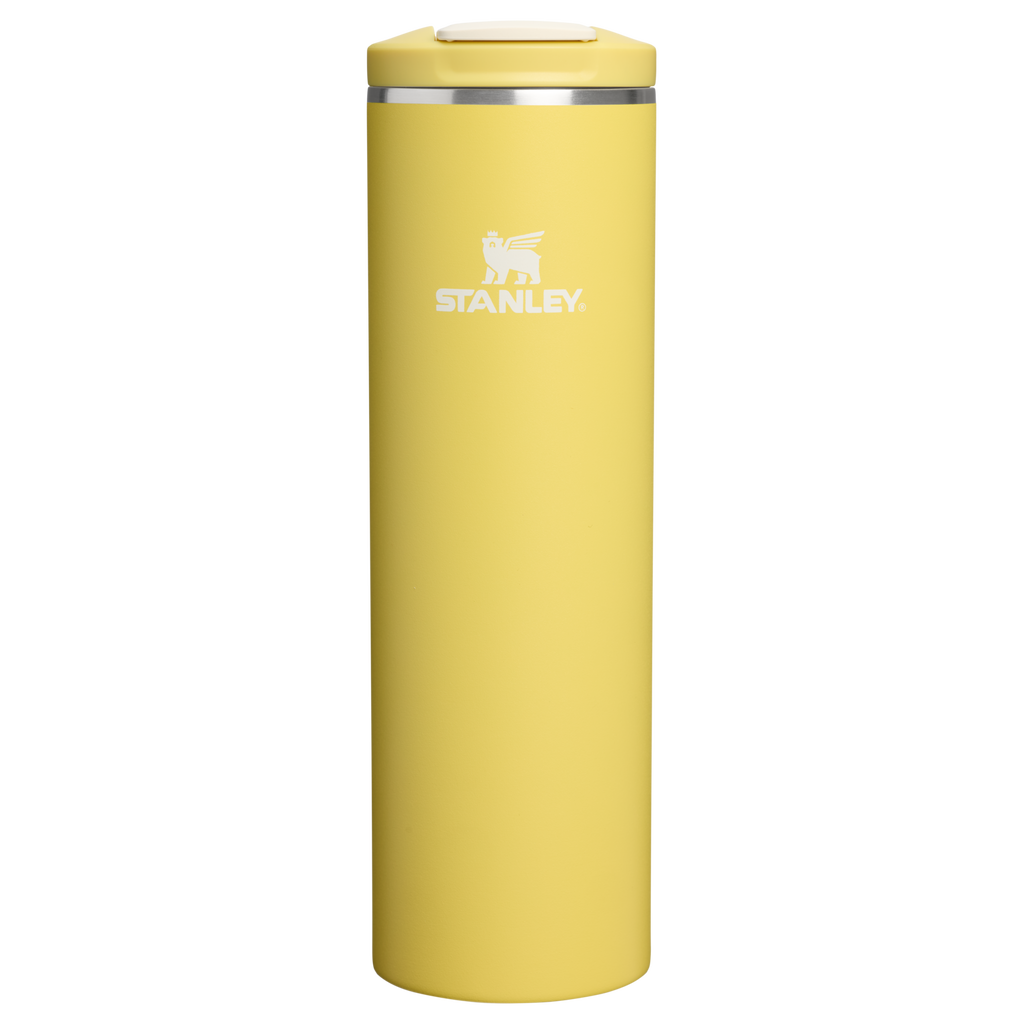 Personalized laser engraved Stanley 20oz AeroLight Transit Bottle in Daffodil, custom name gift
