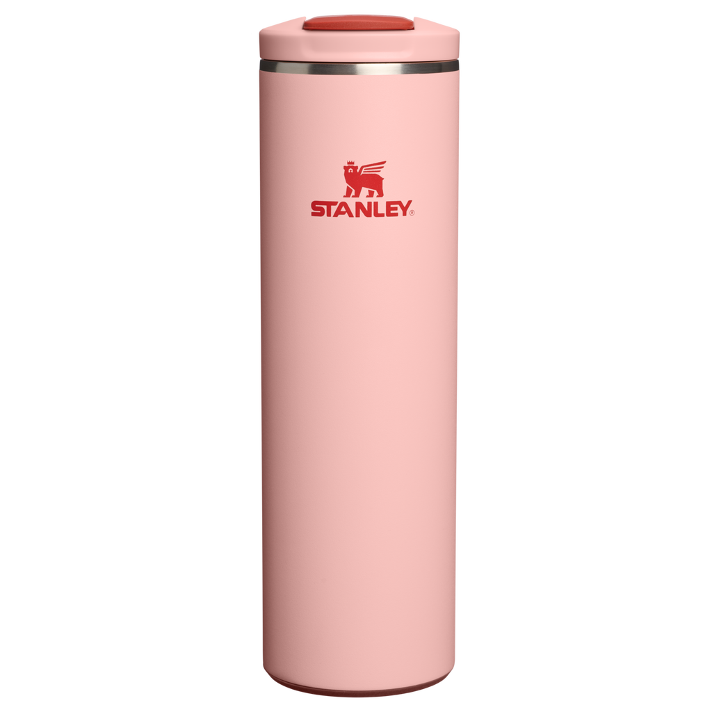 Personalized laser engraved Stanley 20oz AeroLight Transit Bottle in Peach Rose, custom name gift