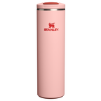 Personalized laser engraved Stanley 20oz AeroLight Transit Bottle in Peach Rose, custom name gift