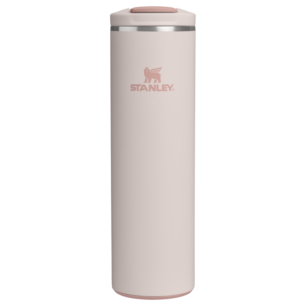 Personalized laser engraved Stanley 20oz AeroLight Transit Bottle in Rose Quartz, custom name gift