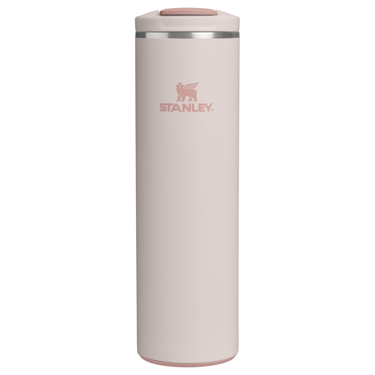 Personalized laser engraved Stanley 20oz AeroLight Transit Bottle in Rose Quartz, custom name gift