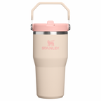 Personalized laser engraved Stanley 20oz IceFlow 2.0 Tumbler in Champagne, custom name gift