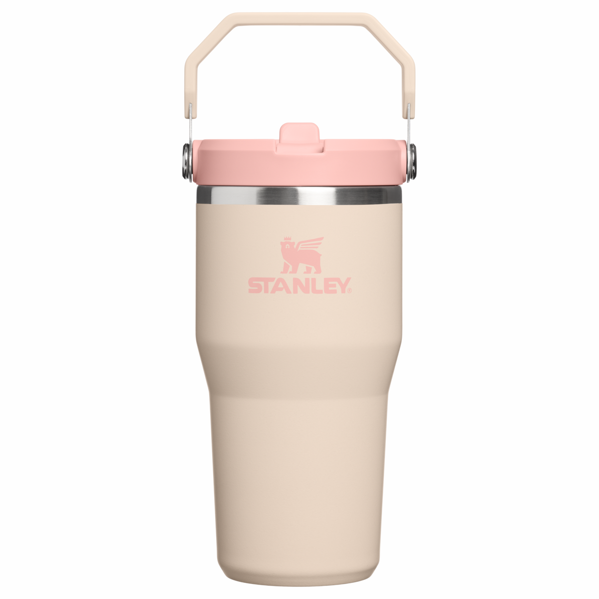 Personalized laser engraved Stanley 20oz IceFlow 2.0 Tumbler in Champagne, custom name gift