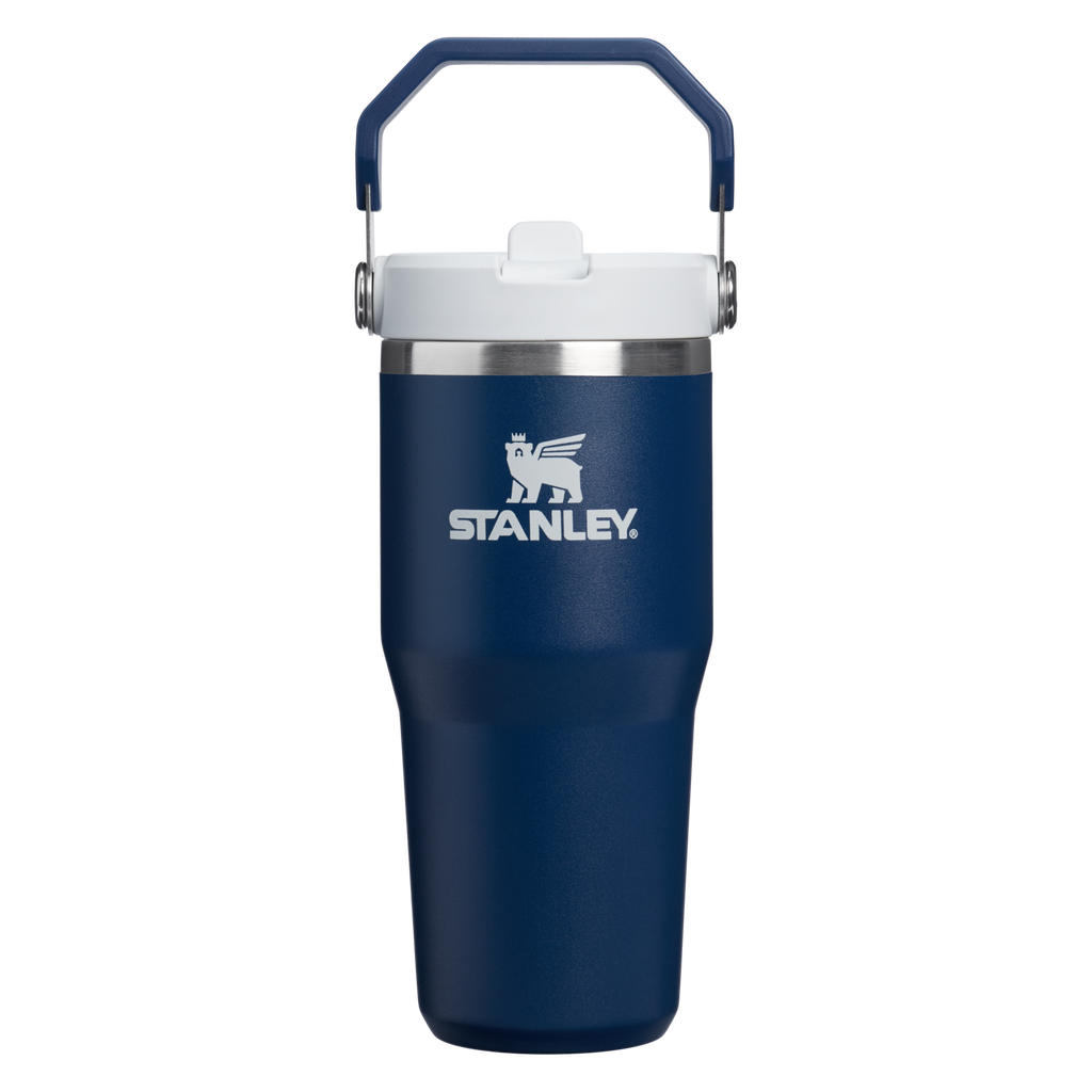 Personalized laser engraved Stanley 20oz IceFlow 2.0 Tumbler in Dark Navy, custom name gift