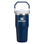 Personalized laser engraved Stanley 20oz IceFlow 2.0 Tumbler in Dark Navy, custom name gift