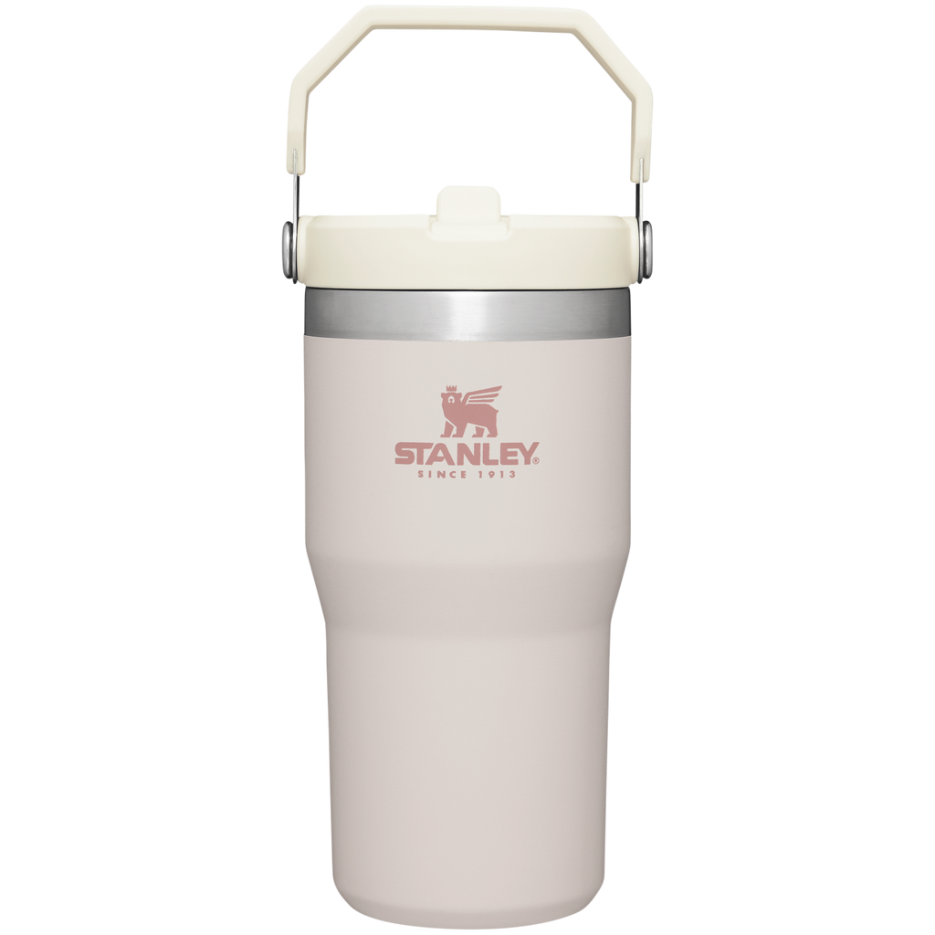 Personalized laser engraved Stanley 20oz IceFlow 2.0 Tumbler in Rose Quartz, custom name gift