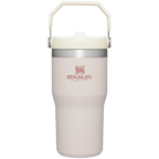 Personalized laser engraved Stanley 20oz IceFlow 2.0 Tumbler in Rose Quartz, custom name gift
