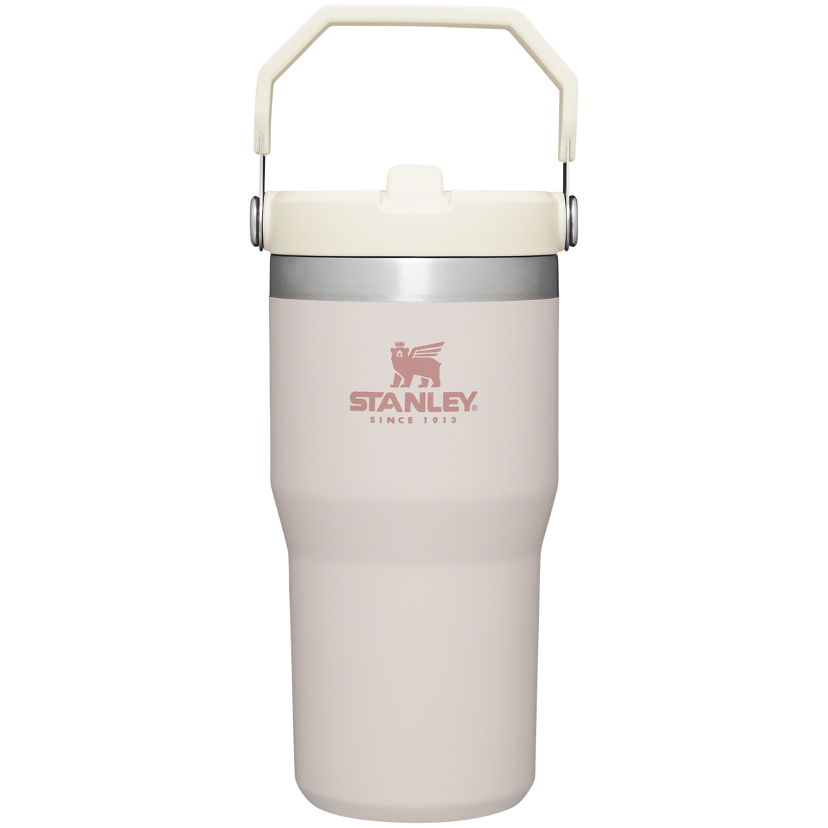 Personalized laser engraved Stanley 20oz IceFlow 2.0 Tumbler in Rose Quartz, custom name gift