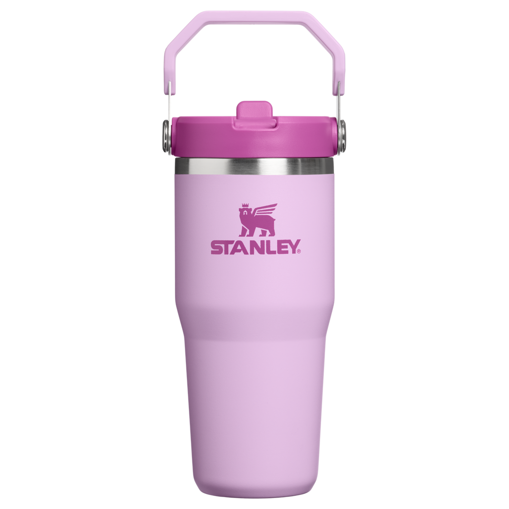 Personalized laser engraved Stanley 20oz IceFlow 2.0 Tumbler in Soft Orchid, custom name gift