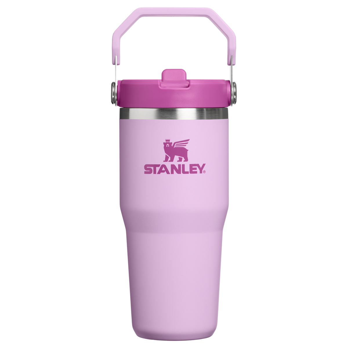Personalized laser engraved Stanley 20oz IceFlow 2.0 Tumbler in Soft Orchid, custom name gift